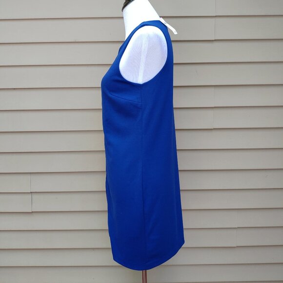 Banana Republic Blue Sheath Dress NWT 305663 Zipper Front Sleeveless Short Solid - Picture 7 of 14